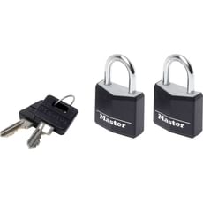 Masterlock Aluminium Vinyl Padlock Pack of 2 Keyed Alike Masterlock Aluminium Vinyl Padlock Pack of 2 Keyed Alike