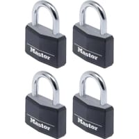 Masterlock Aluminium Vinyl Padlock Pack of 4 Keyed Alike Masterlock Aluminium Vinyl Padlock Pack of 4 Keyed Alike