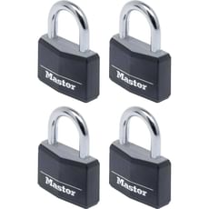 Masterlock Aluminium Vinyl Padlock Pack of 4 Keyed Alike Masterlock Aluminium Vinyl Padlock Pack of 4 Keyed Alike