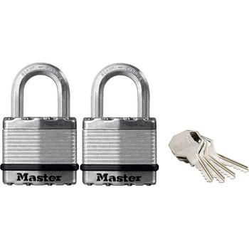 Masterlock Excell Laminated Steel Padlock Pack of 2 Keyed Alike