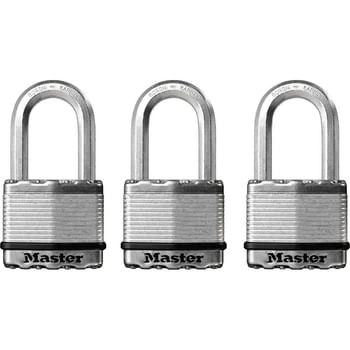Masterlock Excell Laminated Steel Padlock Pack of 3 Keyed Alike