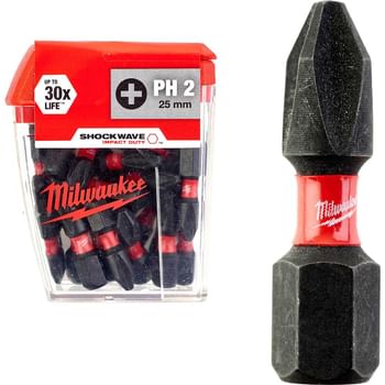 Milwaukee Shockwave Impact Phillips Screwdriver Bit Milwaukee Shockwave Impact Phillips Screwdriver Bit