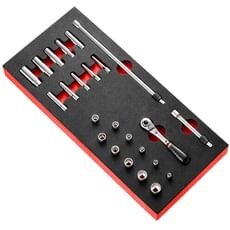 Facom 24 Piece 1/4" Drive Locking Socket Set Imperial in Module Tray
