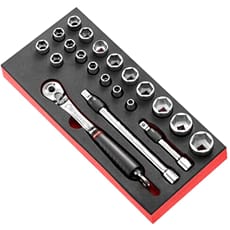 Facom MODM.SL1SLS 21 Piece 1/2" Drive SLS Hexagon Socket Set