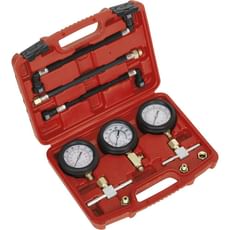 Sealey 3 Piece Motorcycle Compression and Fuel Pressure Gauge Set