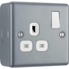 Masterplug Metal Clad Switched Socket 2-Gang 13A 