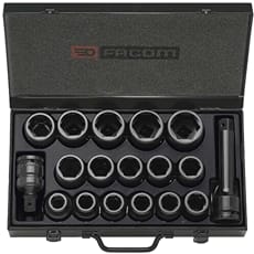 Facom NK.500U 16 Piece 3/4" Drive Hexagon Impact Socket Set Imperial
