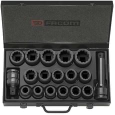 Facom 16 Piece 3/4" Drive Bi Hex Impact Socket Set Metric