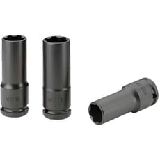 Facom 3 Piece 1/2/" Drive Deep Hexagon Wheel Nut Impact Socket Set Metric