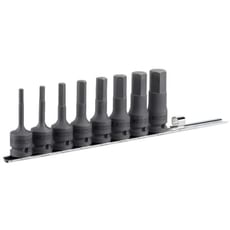 Facom 8 Piece 1/2" Drive Long Reach Impact Hexagon Socket Bit Set Metric