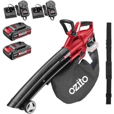 Ozito PXCBLVS 36v Cordless Brushless Garden Vacuum and Leaf Blower 