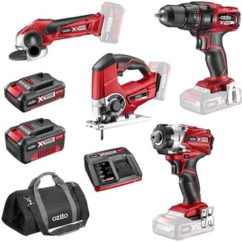 Ozito PXDDGK-500U 18v Cordless 4 Piece Power Tool Kit