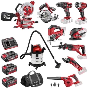 Ozito PXDDGK-900U 18v Cordless 10 Piece Mega Power Tool Kit