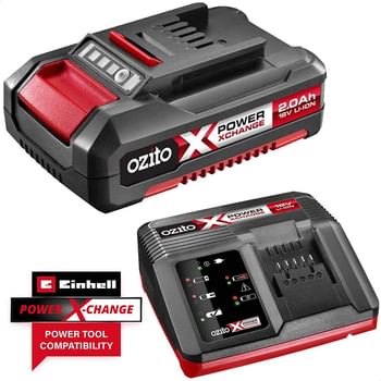 Ozito Genuine PXC 18v Cordless Li-ion Battery 2ah and Fast Charger