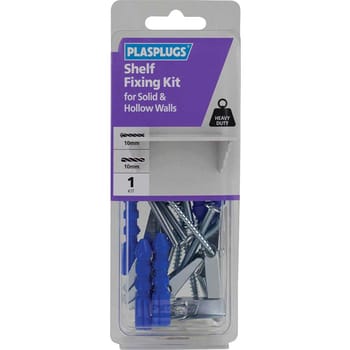 Plasplugs Shelf Fixing Kit for Solid and Hollow Walls