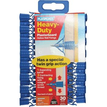 Plasplugs Heavy Duty Plasterboard Hollow Wall Fixings