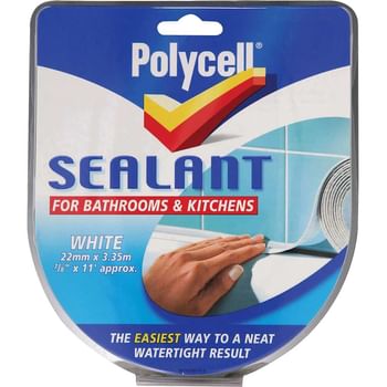 Polycell White Sealant Strip for Bathroom and Kitchen