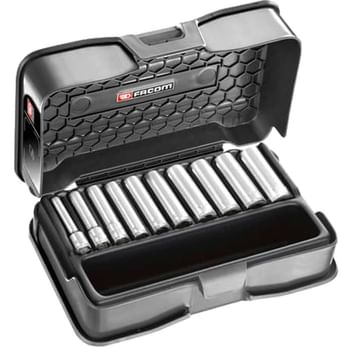 Facom R.405 1/4" Drive 10 Piece Metric 6 Point Deep Socket Set