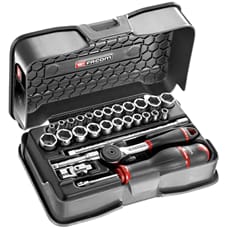 Facom R.420AMU 34 Piece 1/4" Drive Bi Hexagon Socket Set Metric and Imperial