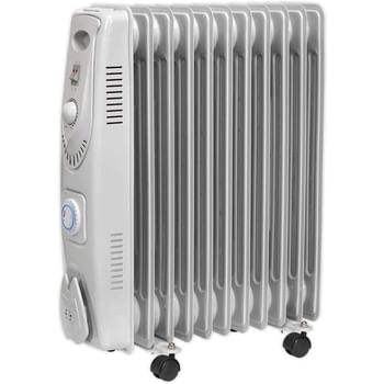 Sealey RD2500T Oil Filled Radiator with Thermostat and Timer