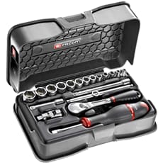 Facom RL.161-3P6 19 Piece 1/4" Drive Hexagon Socket Set