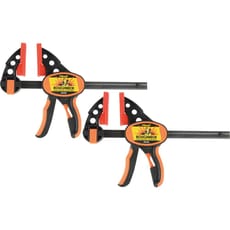 Roughneck One Handed Ratcheting Quick Clamp Twin Pack