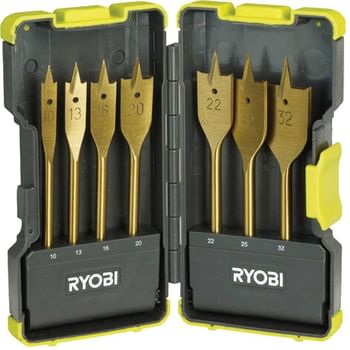 Ryobi 7 Piece Flat Wood Drill Bit Set