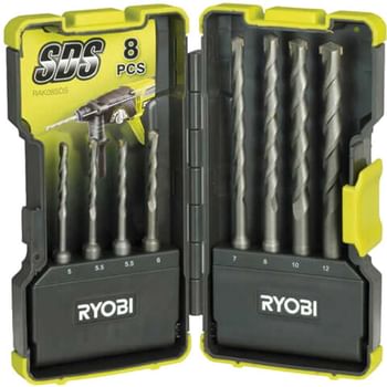 Ryobi 8 Piece SDS Plus Drill Bit Set