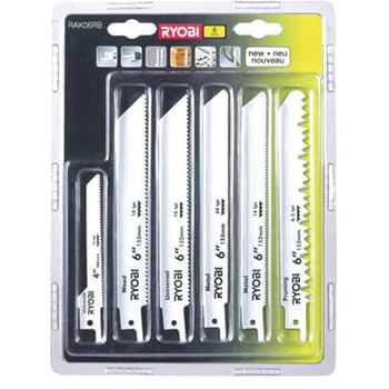 Ryobi 6 Piece Reciprocating Sabre Saw Blade Set