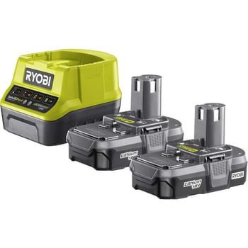 Ryobi RC18120-213 ONE+ 18v Cordless Fast Battery Charger and 2 Li-ion Batteries 1.3ah