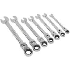 Siegen 7 Piece Flexible Head Combination Ratchet Spanner Set Metric Siegen 7 Piece Flexible Head Combination Ratchet Spanner Set Metric