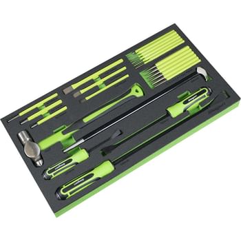 Siegen 23 Piece Pry Bar, Hammer and Punch Set in Module Tray