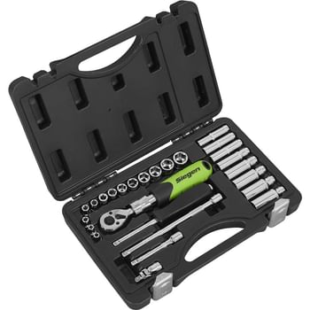 Siegen 26 Piece 1/4" Drive Socket Set with Extendable Ratchet