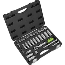 Siegen 34 Piece 3/8" Drive Socket Set with Extendable Ratchet Siegen 34 Piece 3/8" Drive Socket Set with Extendable Ratchet