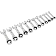 Siegen 12 Piece Stubby Ratchet Combination Spanner Set Metric