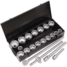 Siegen 21 Piece 1" Drive Hexagon WallDrive Socket Set Metric Siegen 21 Piece 1" Drive Hexagon WallDrive Socket Set Metric
