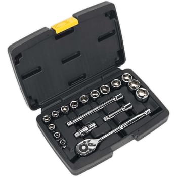 Siegen 18 Piece 3/8" Drive Hexagon WallDrive Socket Set Metric