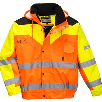 Contrast Plus Hi Vis Bomber Jacket and Detachable Lining