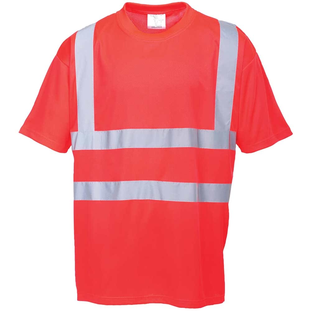 T-shirt Haute Visibilité Portwest MC Coton Comfort – Jaune Ou Orange Fluo, Manches Courtes, Ultra Confortable Et Respirant
