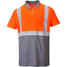 Portwest Mens Hi Vis Contrast Polo Short Sleeve Shirt