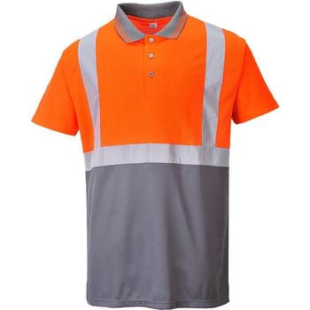 Portwest Mens Hi Vis Contrast Polo Short Sleeve Shirt