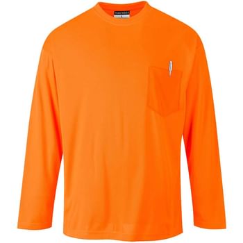 Portwest Day Vis Pocket Long Sleeve T Shirt