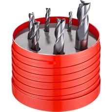 Dormer 6 Piece S933 Solid Carbide TiALN Mc-X Flatted Shank 3 Flute Slot Drill Set 