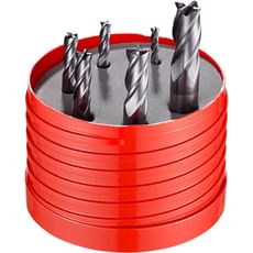 Dormer 6 Piece S944 Solid Carbide TiALN Mc-X Flatted Shank 4 Flute Slot Drill Set 
