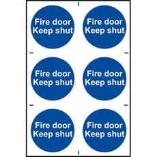 Scan Fire Door Keep Shut Sign Pack of 6