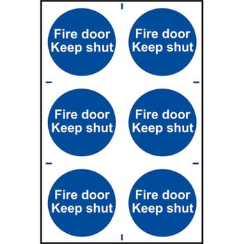 Scan Fire Door Keep Shut Sign Pack of 6