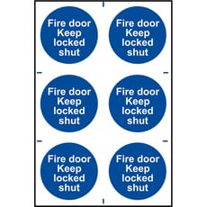 Scan Fire Door Keep Locked Shut Sign Pack of 6 Scan Fire Door Keep Locked Shut Sign Pack of 6