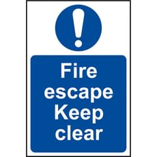 Scan Fire Escape Keep Clear Sign
