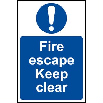 Scan Fire Escape Keep Clear Sign