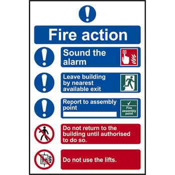 Scan Fire Action Procedure Sign